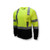 Radians ST21B-3PGS Class 3 Long Sleeve Black Bottom T-Shirt Lime Vest