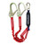 Falltech 8247EY3 Y-Leg Lanyard w/ Steel Rebar Hooks 4 1/2' to 6'