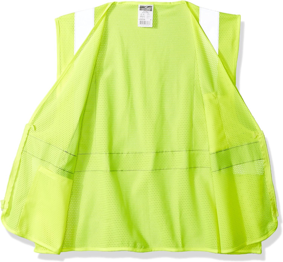 Radians SV2ZGM HiVis Class 2 Lime Safety Mesh Vest with Zipper Closure ...