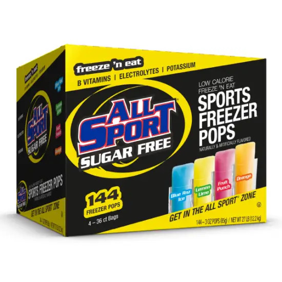 sugar s  All Sport 10122566 Sugar Free Freezer Pops (144/Case) - Industrial