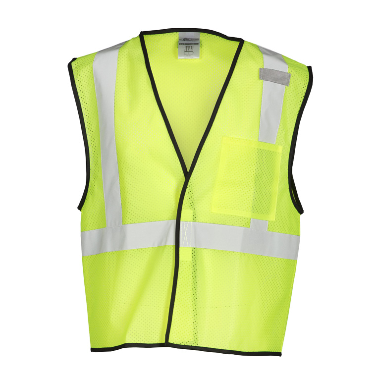 ML Kishigo 1193 Class 2 Lime Single Pocket Hook and Loop