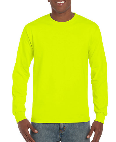 Gildan G2400-G Ultra Cotton Adult Long Sleeve Tee - Safety Green