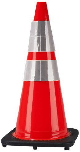 Cortina 03-500-10 Traffic Cone with Black base and Reflective