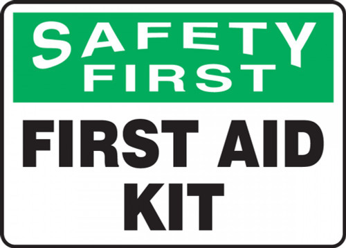 first aid kit location sign