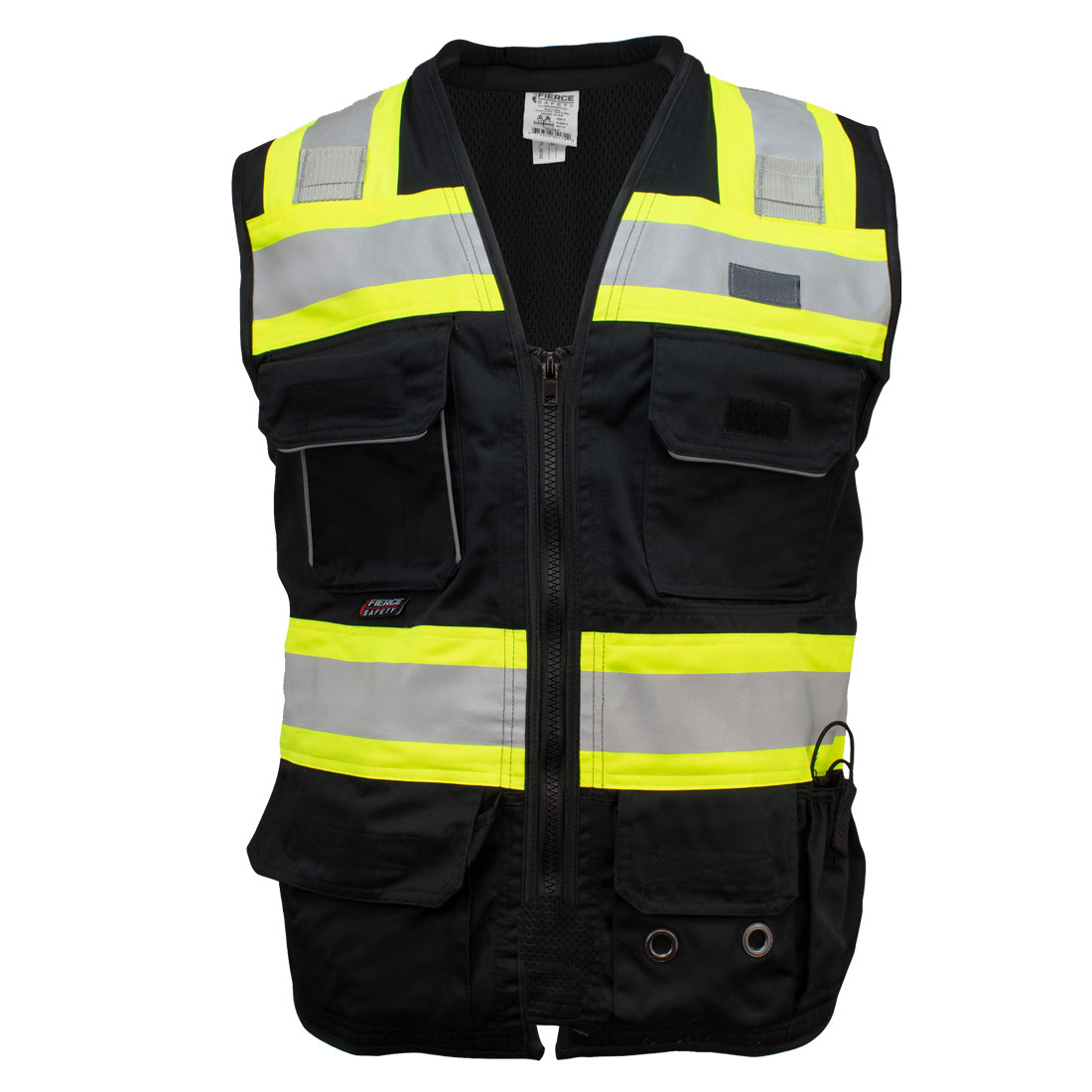 Fierce Safety SU500B Premium Surveyors Class 1 Black Vest with Tablet Pocket