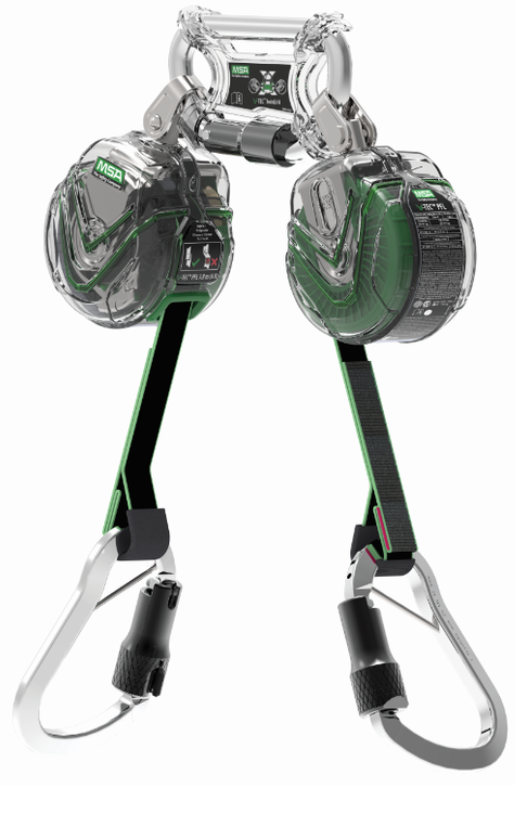 MSA 63111-00D 6' Web Double Mini SRL Triple Lock Aluminum