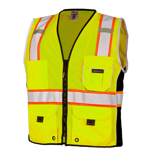 5X-Large Lime ML Kishigo 1513 Ultra-Cool Polyester Black Series Heavy Duty Vest