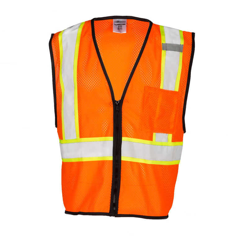 ML Kishigo 1528 Class 2 Orange Single Pocket Contrasting Mesh Vest