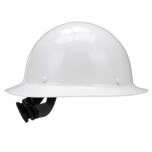 MSA Skullgard White Full Brim Hard Hat with FasTrac Industrial