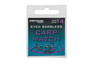 Drennan Carp Match Eyed Hooks- Barbless  Hooked Tackle