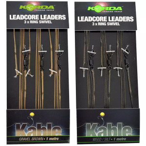 Korda Kable Leadcore Ring Swivel Leaders  Hooked Tackle