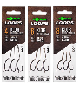  Korda Klor Loop Rigs - Barbed 
