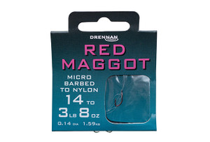 Drennan Hooks to Nylon- Red Maggot  Hooked Tackle