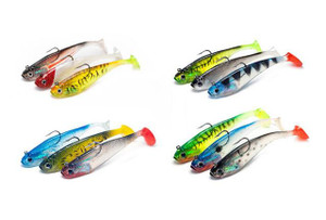 Drennan E-SOX Drennan E-Sox Jell-Ignite Lures, collection of colorful soft fishing lures with detailed body patterns and vibrant colors designed for freshwater fishing.