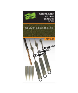 Fox Edges Naturals Copper-Core Heli Rig Leaders CAC904 Hooked Tackle