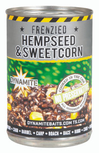 Dynamite Baits Frenzied Hempseed and Sweetcorn 350g tin for carp and coarse fishing