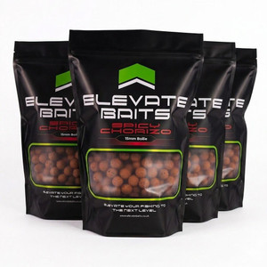  Elevate Baits Spicy Chorizo 15mm Boilies 20kg Bulk Box 