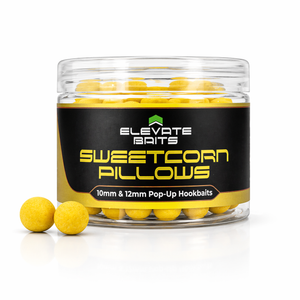 Elevate Baits Sweetcorn Pillows 10mm & 12mm Pop Up Hookbaits - Hooked Tackle