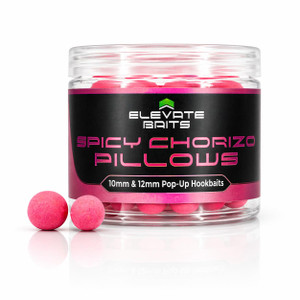  Elevate Baits Spicy Chorizo Pillows 10mm & 12mm Pop Up Hookbaits 