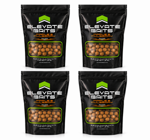 Elevate Baits Maple & Mulberry Boilies 15mm 20kg Bulk Box - Hooked Tackle