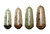 Drennan International Drennan Feederbombs Feeders, tapered fishing feeders with multiple holes for bait release in various colors including silver, gold, green, and bronze.