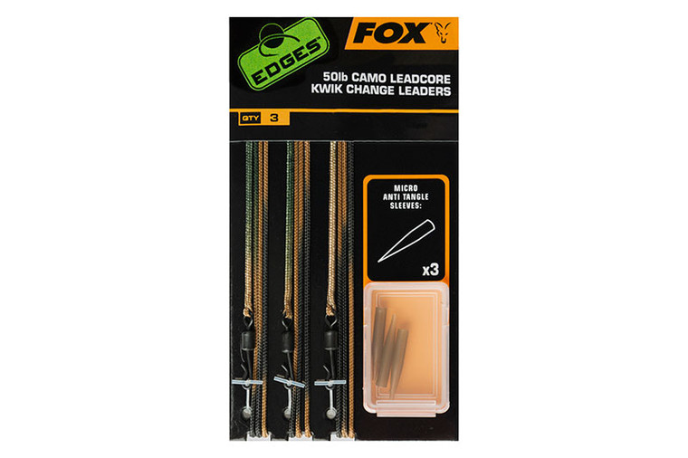 Fox Edges 50lb Camo Leadcore Kwik Change Leaders CAC756 Hooked Tackle