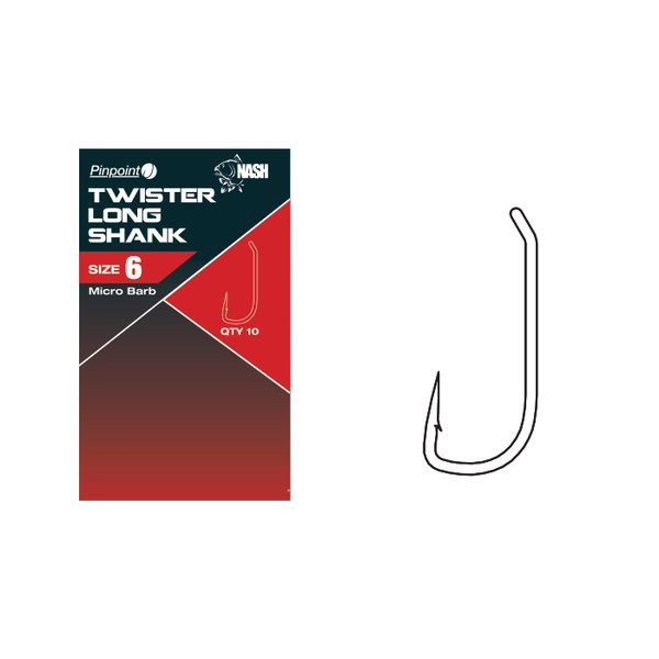Nash Pinpoint Twister Long Shank  Hooked Tackle