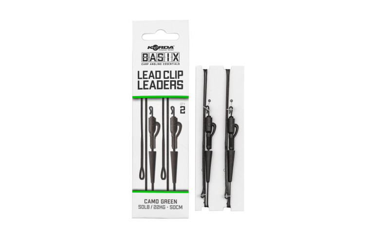 Korda Basix Lead Clip Leaders KBX020 Hooked Tackle