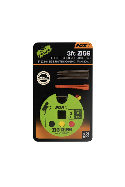 Fox Ready Tied Zig Rigs - 3ft CCR191 Hooked Tackle