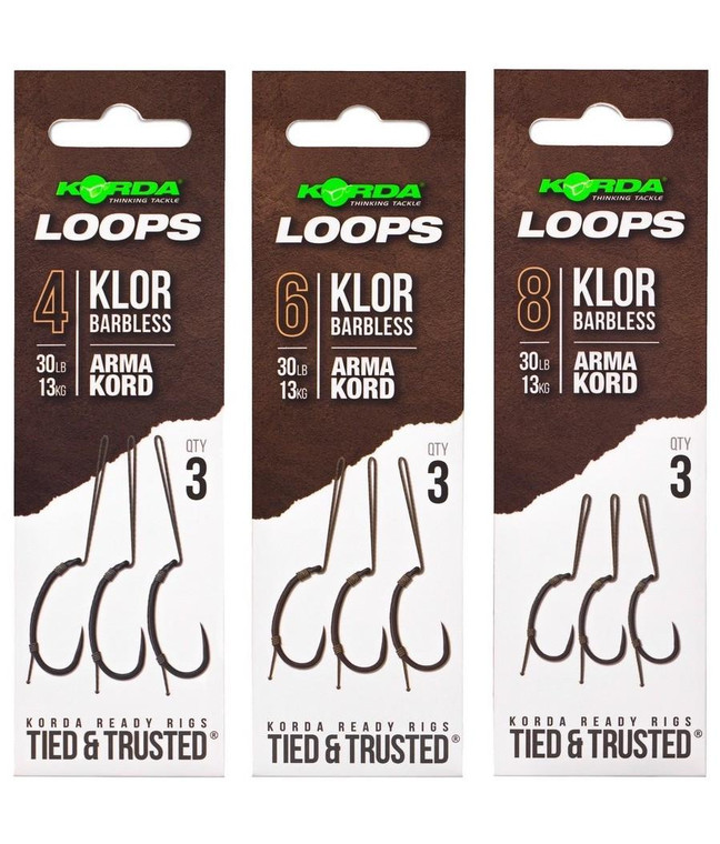  Korda Klor Loop Rigs - Barbless 