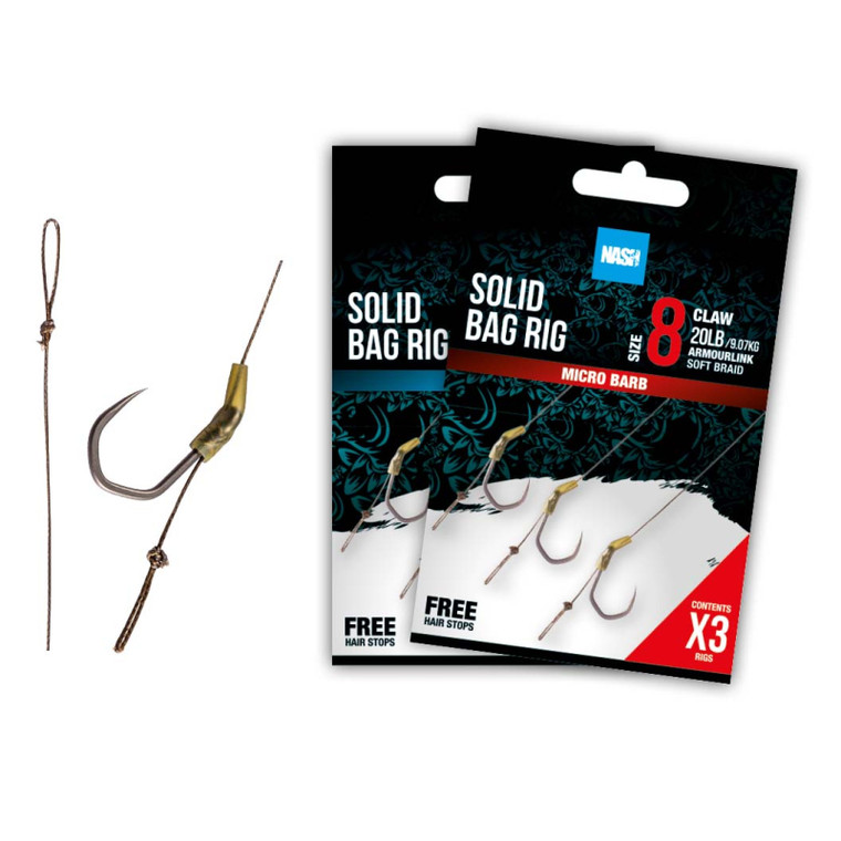 Nash Solid Bag Rig - Barbless  Hooked Tackle