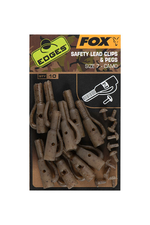 Fox Edges Camo Safety Lead Clip & Pegs