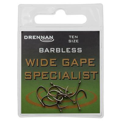 Drennan International Drennan Eyed Wide Gape Specialist Hooks - Barbless 