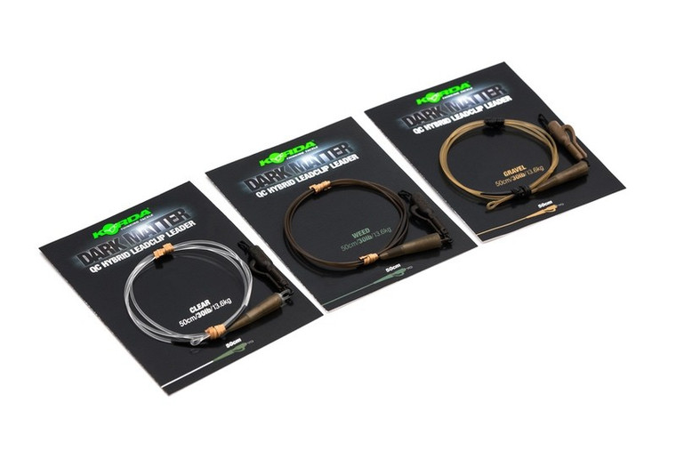 Korda Dark Matter QC Hybrid Lead Clip Leaders 50cm - Hooked Tackle