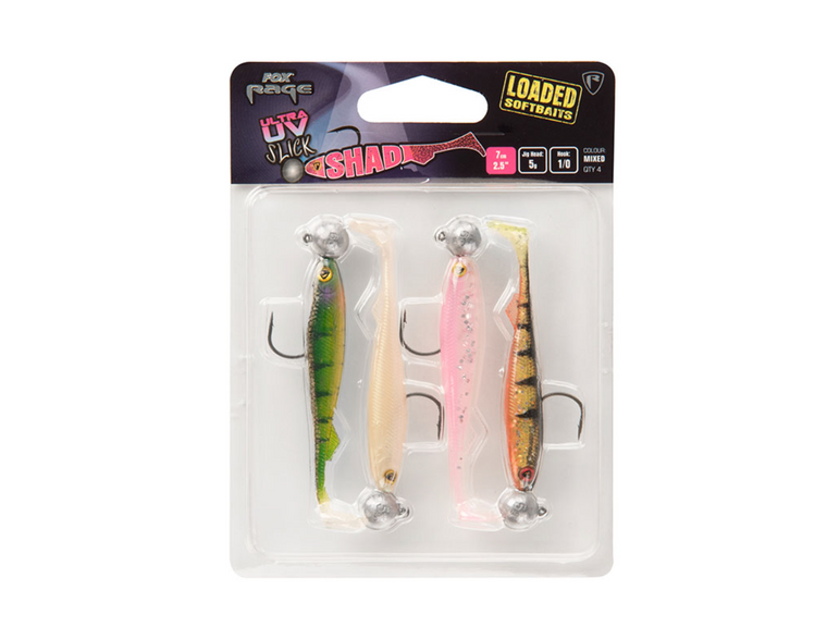 Fox Rage UV Slick Shad Loaded 7cm NMC025 Hooked Tackle