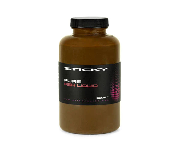 Sticky Baits Pure Fish Liquid carp fishing bait additive, natural fish hydrolysate liquid for boosting boilies, pellets and spod mixes.