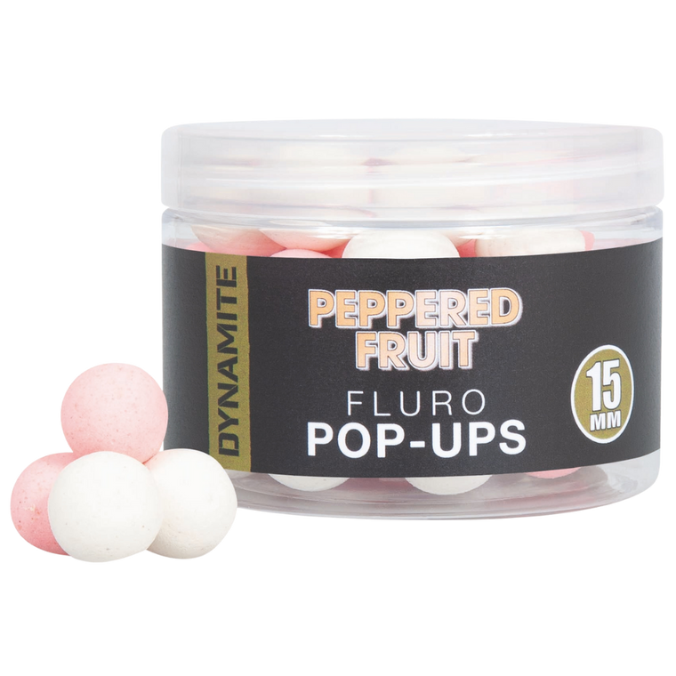 Dynamite Peppered Fluoro Bait Pop Ups 15mm - Hooked Tackle