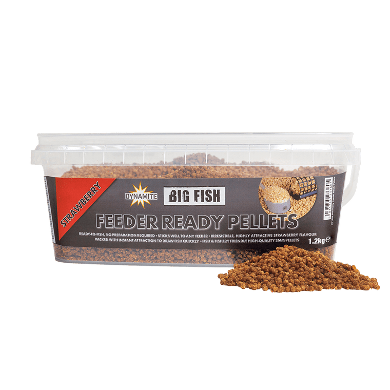 Dynamite Big Fish Ready Feeder Pellets - Strawberry DY1893 Hooked Tackle