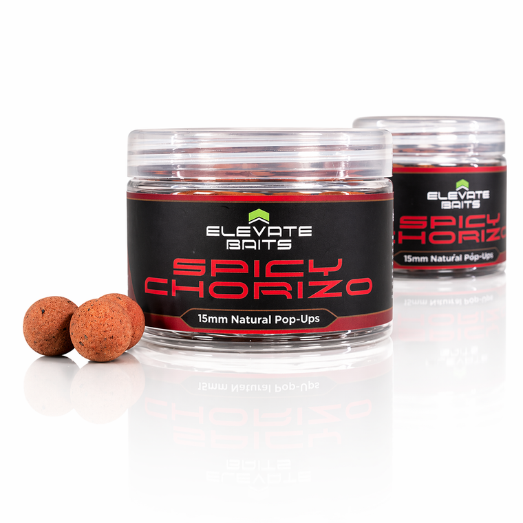 Elevate Baits Spicy Chorizo Natural Popups 15mm - Hooked Tackle