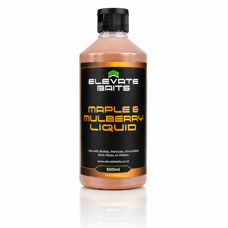 Elevate Baits Maple & Mulberry Liquid 500ml - Hooked Tackle