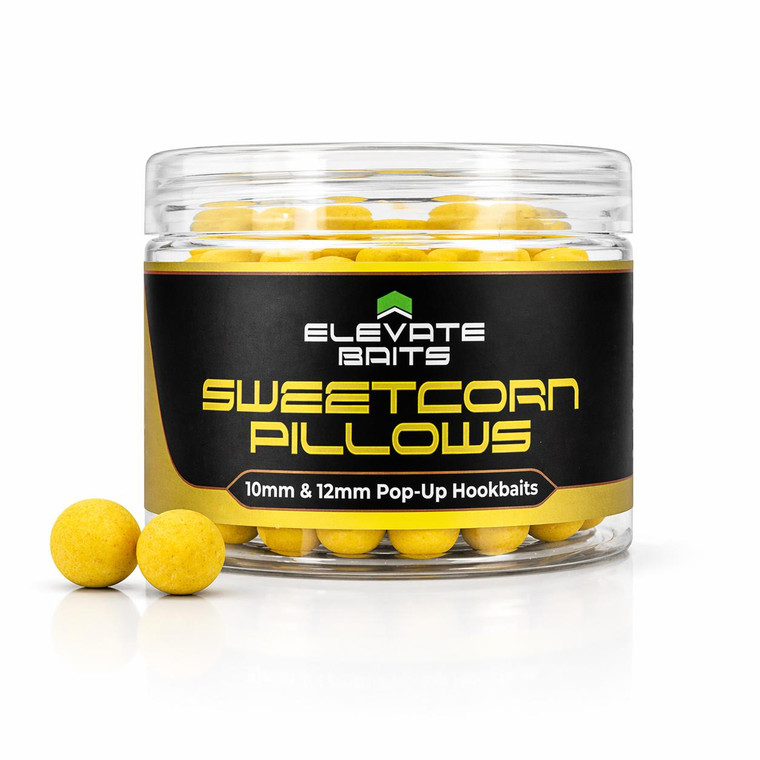  Elevate Baits Sweetcorn Pillows 10mm & 12mm Pop Up Hookbaits 