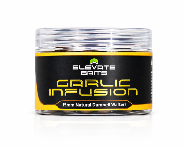 Elevate Baits Garlic Infusion 15mm Dumbell Wafters - Hooked Tackle