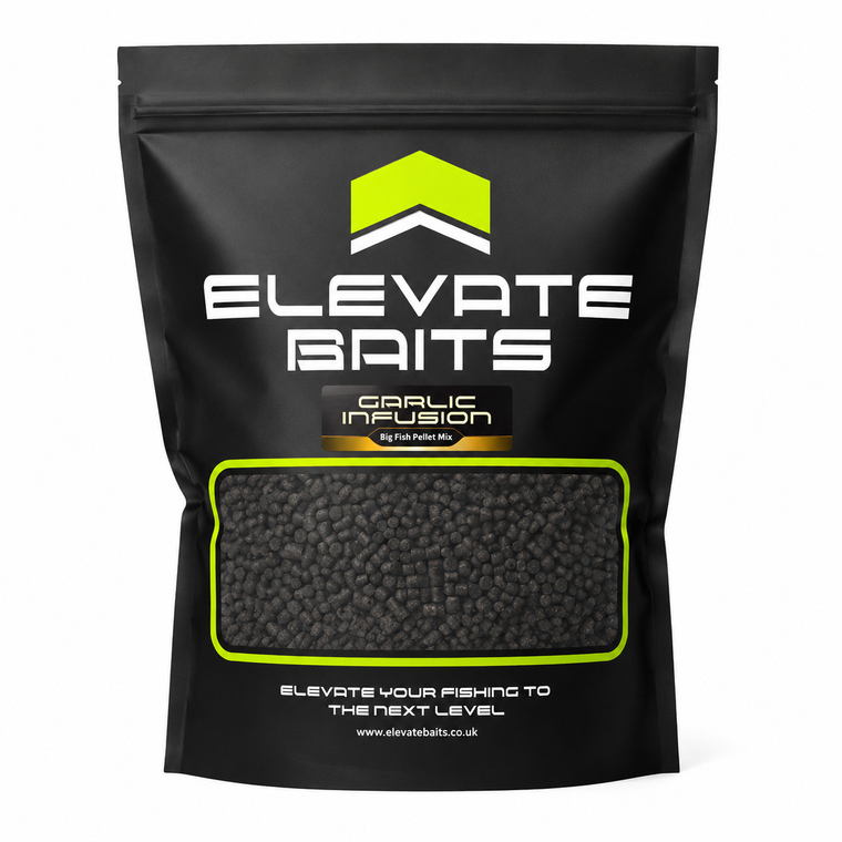 Elevate Baits Garlic Big Fish Pellet Mix 1kg - Hooked Tackle