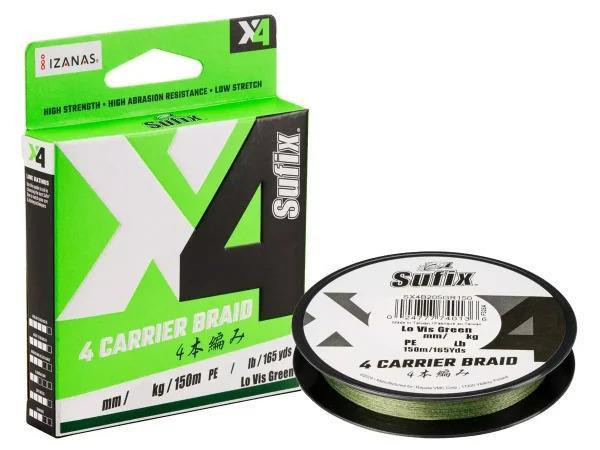 Rapala Suffix X4 4 Carrier Braid 125m - Yellow 15lb 