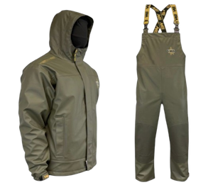 Vass 220 Khaki waterproof winter clothing range – jacket and bib & brace outdoor fishing gear