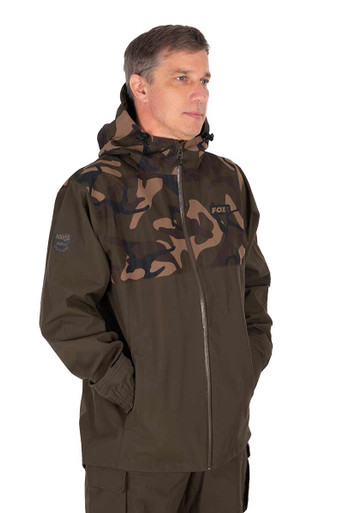 Fox RS 25K Khaki/Camo Std Waterproof Jacket | Hooked Tackle