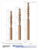 3-1/2" Newel Posts Round Bottom