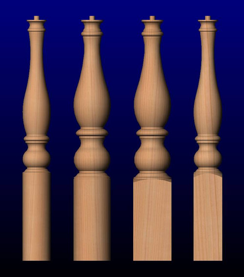 K16 Series OTP  Large Turned Newel Posts-Newel Posts For Stairs-Stair Parts Newel Posts