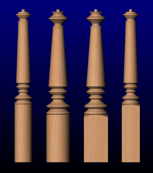 K14 Series OTP Decorative Newel Posts-Unique Newel Posts-Solid Wood Newel Post