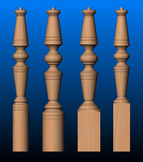 K01 Series OTP Series Staircase Newel Posts Turned Newel Post Designs
